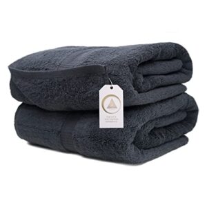 Zenith Luxury Bath Sheets Towels for Adults - Extra Large 40X70 Inch, 600 GSM, Oversized Bath Towel, Bath Sheets, XL Towel 100% Cotton. (2 Pieces of Bath Sheet, Black)