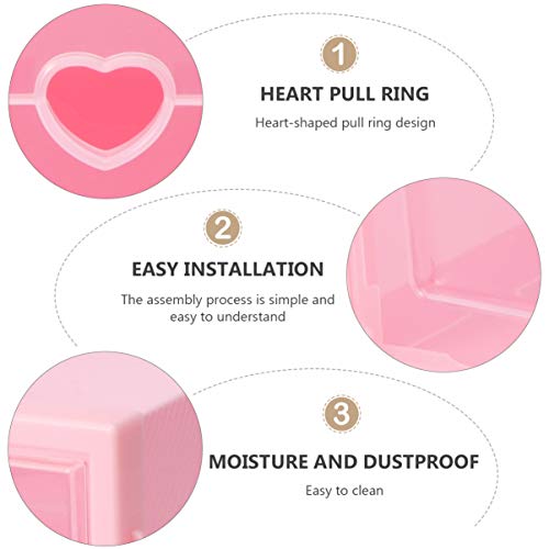 Hemoton 6pcs Pink Shoe Boxes Stackable Shoe Storage Organizer Drawer Type Shoe Container Cabinet for Entryway Hallway Living Room 31X21.5X12.5cm