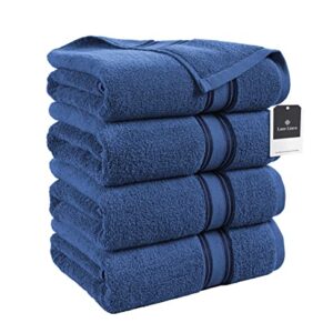 LANE LINEN Bath Sheets - 100% Cotton Extra Large Bath Towels, 4 Piece Bath Sheet Set, Zero Twist, Quick Dry, Soft Shower Towels, Absorbent Bathroom Towels, Hotel Spa Quality, 35 x 66 inch - Navy