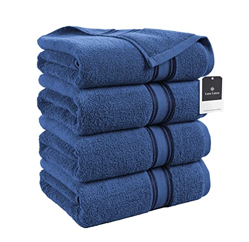 LANE LINEN Bath Sheets - 100% Cotton Extra Large Bath Towels, 4 Piece Bath Sheet Set, Zero Twist, Quick Dry, Soft Shower Towels, Absorbent Bathroom Towels, Hotel Spa Quality, 35 x 66 inch - Navy