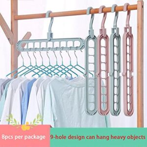 8pcs Magic Hanger Connector Multi-Functional Horizontal and Vertical Hanging Clothes 9 Jack 360 Degree Rotation New Space-Saving Hanger Stacking Easy Storage of Heavy Clothing