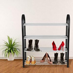 Fdit Shoe Rack Organizer Storage Bench Plastic & Aluminum Metal Standing Shoe Rack DIY Shoes Storage Shelf Home Organizer Organize Your Closet Cabinet Entryway No Tools Required(501958CM)