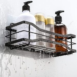 ENIBOE Shower Caddy 2 Pack Stainless Steel Shower Organizer Adhesive Shower Shelves Wall Mounted Shower Rack for Inside Shower No Drilling Bathroom Organizer Waterproof Shower Shampoo Holder Black