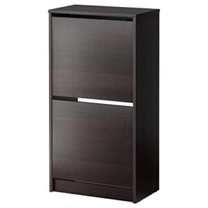 ikea bissa shoe cabinet with 2 compartments, black, brown