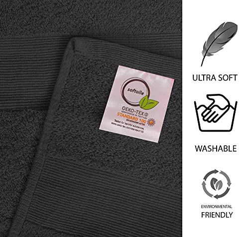 Softolle 100% Cotton Luxury Bath Sheets - 600 GSM Cotton Towels for Bathroom - Set of 2 Bath Sheets - Eco-Friendly, Super Soft, Highly Absorbent - Oeko-Tex Certified - 35" x 70" Inches (Grey)