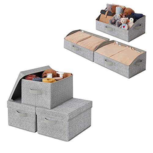 GRANNY SAYS Bundle of 3-Pack Clothing Storage Bins & 3-Pack Trapezoid Storage Bins for Wardrobe