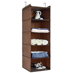donyeco 5-shelf hanging storage closet organizer, oxford rv storage and organization for wardrobe, inside, camper accessories, nursery, baby room