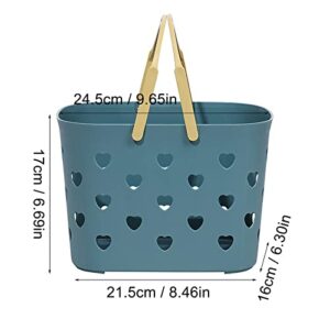 Portable Shower Caddy Tote Plastic Storage Basket With Handle Box Organizer For Bathroom Pantry Kitchen College Dorm Waterproof Washable Tip Proof Durable Ball Storage Containers with (Pink, One Size)