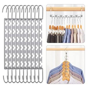 decozy magic clothes hangers smart closet saver pack of 6 – heavy-duty chrome steel, space saving wonder hanger wardrobe organizer system for wrinkle-free organization