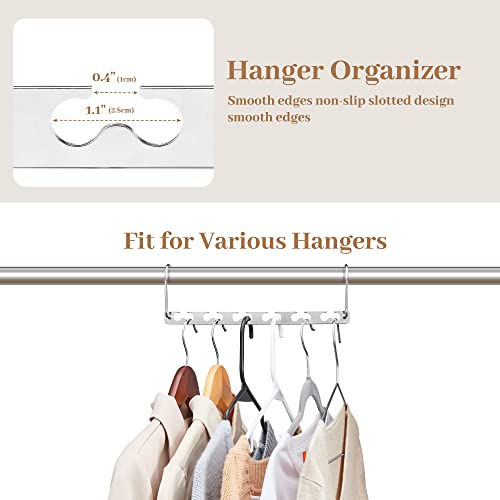 DECOZY Magic Clothes Hangers Smart Closet Saver Pack of 6 – Heavy-Duty Chrome Steel, Space Saving Wonder Hanger Wardrobe Organizer System for Wrinkle-Free Organization