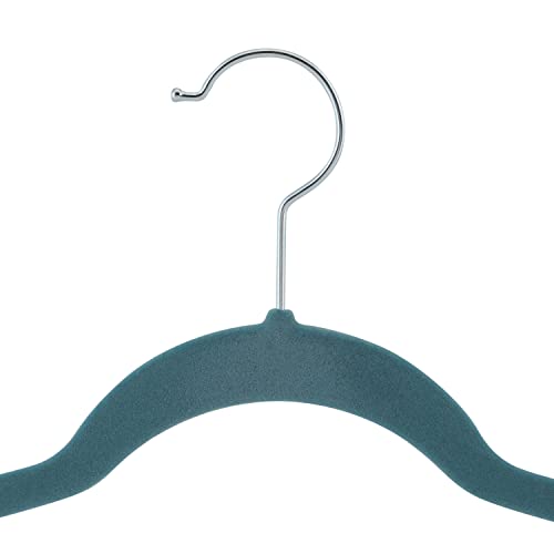 Laura Ashley 25 Pack Slim Velvet Hangers| Durable | Strong Plastic | Slim | Keeps Shape | Closet Organization | Dusty Blue | Holds 10lbs | Holds Shape