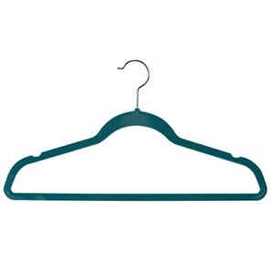 Laura Ashley 25 Pack Slim Velvet Hangers| Durable | Strong Plastic | Slim | Keeps Shape | Closet Organization | Dusty Blue | Holds 10lbs | Holds Shape