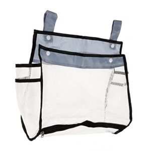patikil mesh beach bag, large openings bath supplies organizers bathroom storage hanging bag, black