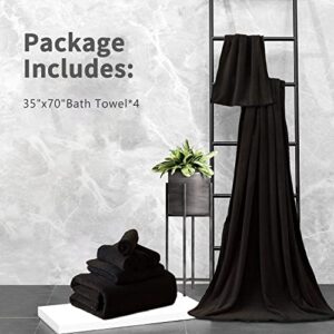 Bath Towel Bathroom Towel Oversized Bath Towel (35 x 70in) 4 Pack Extra Large Bath Sheet 700 GSM Towel Set Soft Highly Absorbent Quick Dry Bath Towel Set Premium Shower Towel Spa Gym Hotel,Brown