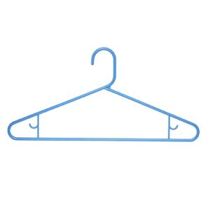 Clorox Blue Plastic Clothes Hangers – | Ideal for Everyday Standard Use | Two Accessory Hooks | Value Set (Pack of 10)