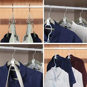 TAOZHIYAO 50PCS Clothes Hook Hanger Hooks Space Saving Closet Connector Organizer (White)