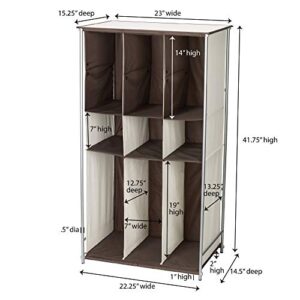 Household Essentials Transformer Boot Storage Rack, Adjustable Cubbies, Soft Poly-Cotton Fabric, Sturdy Steel Frame, Versatile and Stylish, Perfect for Short, Mid and Tall Boots, Natural and Brown