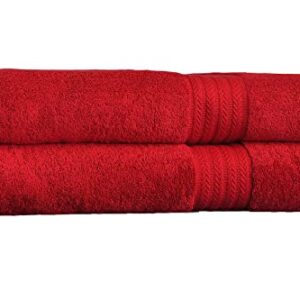 AKTI Premium Cotton Bath Sheets Towels for Adults, 35x70 Inches, Pack of 2, Super Soft, Extra Absorbent, Hotel & Spa Quality Bath Towels Extra Large, 580 GSM - Red Towels for Bathroom