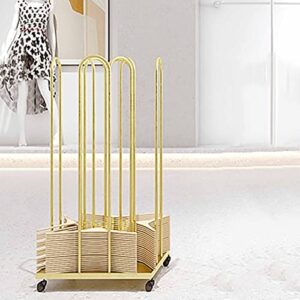 yq whjb 4 side storage hanger stacker metal cart clothes hanger organizer stacker with swivel caster wheels for laundry room clothing store(78 * 39 * 39cm, c)