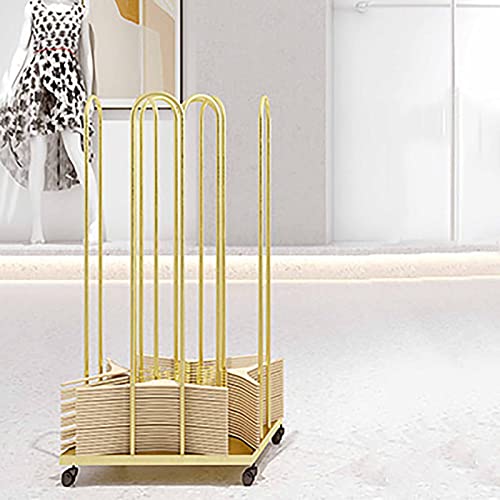 YQ WHJB 4 Side Storage Hanger Stacker Metal Cart Clothes Hanger Organizer Stacker with Swivel Caster Wheels for Laundry Room Clothing Store(78 * 39 * 39cm, C)