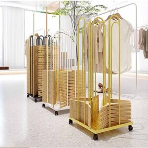 YQ WHJB 4 Side Storage Hanger Stacker Metal Cart Clothes Hanger Organizer Stacker with Swivel Caster Wheels for Laundry Room Clothing Store(78 * 39 * 39cm, C)