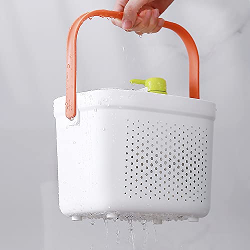 A-XINTONG Portable Shower Caddy with Handle Plastic Storage Basket Shower Organizer Bin for Bathroom, Kitchen, College Dorm Room, Home, Hotel