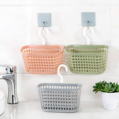 Shower Sponge Holder Caddy Basket Hanging Shower Caddy Plastic Shower Tote Bathroom Storage Organizer for Shampoo Conditioner Cosmetics Bath Toy Hair Supplies Sink Candy Blue soap Holder