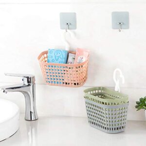 Shower Sponge Holder Caddy Basket Hanging Shower Caddy Plastic Shower Tote Bathroom Storage Organizer for Shampoo Conditioner Cosmetics Bath Toy Hair Supplies Sink Candy Blue soap Holder