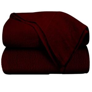 Oxycott 100% Cotton Set of 2 Bath Sheets Oversized 35x70 - Hotel Quality Luxury Set Bath Sheet Towels for Bathroom - Ultra Soft Absorbent Quick Dry Durable Extra Large Bath Sheets 2 Pack Burgundy