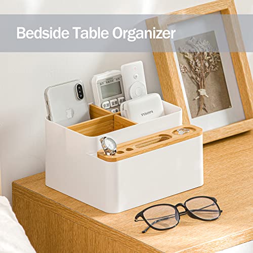 MORNITE Desktop Storage Organizer Drawer Organizers Remote Control Holder Makeup Caddy for Countertop Home Office Supplies Pencil Card Box Container