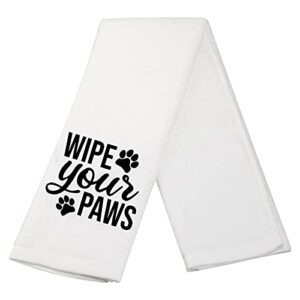 funny wash towel wipe your paws towel paw print hand towel (wipe your paws t)