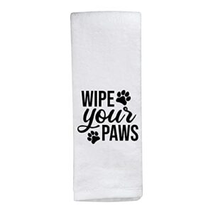 Funny Wash Towel Wipe Your Paws Towel Paw Print Hand Towel (Wipe Your Paws T)