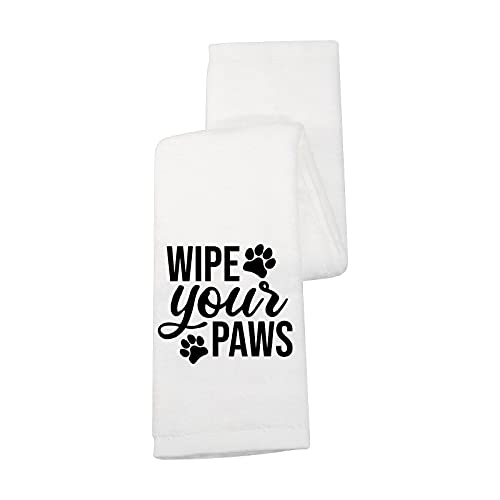 Funny Wash Towel Wipe Your Paws Towel Paw Print Hand Towel (Wipe Your Paws T)