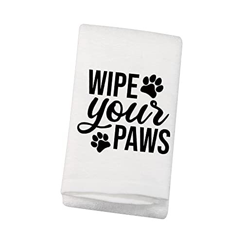 Funny Wash Towel Wipe Your Paws Towel Paw Print Hand Towel (Wipe Your Paws T)