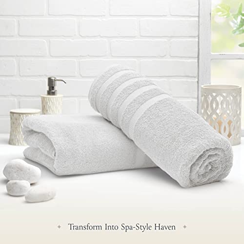 Jumbo Bath Sheets Towels For Adults 35" x 70" - 2-Pack - 100% Cotton White Bath Sheet Set - Extra Large Oversized Bath Towels, Absorbent Bath Towel Set, Heavenly-Soft Bathroom Towels - Oeko-Tex Towels