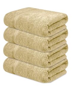 avalon towels large bath towels, 30x60 inches bath sheets towels for adults beach towels oversized, 4 pcs extra large bath towels, light weight & absorbent quick dry towel oversized beige bath towels