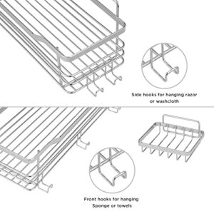 Lonelli 3 Pack Shower Caddy Bathroom Organizer Storage Shelves NO NAIL, NO DRILL SUS304 Stainless Rustproof Bathroom, Kitchen Organizers and Storage Shower Shelves With Razor Holders