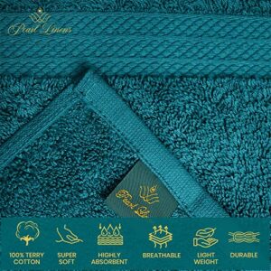 Pearl Linens Cotton Bath Sheet Pack of 2, Oversize Bath Towels Two Pack, Quick Dry, Absorbant, Super Soft Bath Sheet for Hotel, Spa | Teal Bath Sheet, Bath Towel 35 X 70 inches