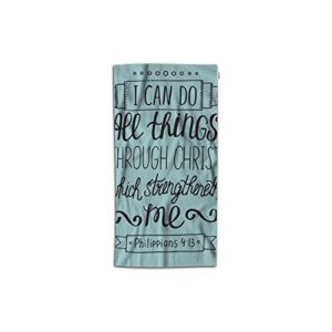 moslion bible verse hand towels 30lx15w inch with i can do all things through christ christian lettering quote hand towels kitchen hand towels for bathroom soft polyester-microfiber