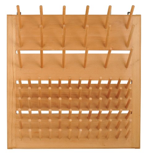 Wooden Draining Rack, Mountable - Accommodates 90 Pieces of Labware - 20" Wide, 5.5" Long & 20" Tall - Premium Polished Beech Wood - Eisco Labs