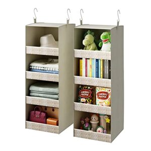 GILLAS 4-Shelf Hanging Organizer,2-Pack Closet Hanging Shelves, Closet Organizers and Storage Collapsible Hanging Closet Shelves ,12.2" W x 12.2" D x 33.6"H