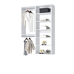 closet kit with hanging rods & shelves - corner closet system - closet shelves - closet organizers and storage shelves (white, 48 inches wide) closet shelving