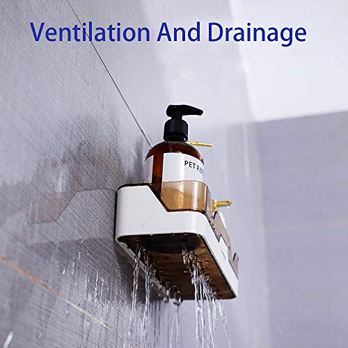 QMJHOME Storage Rack Shower Caddy Suction, Concise and Vogue, Wall Mounted Shower Shelf Removable Bathroom Storage Basket, Kitchen Bathroom Bedroom