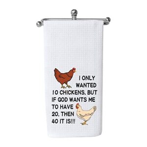 wcgxko chicken gift chicken lover gift funny chicken kitchen towels housewarming gift for chicken owner (40 chickens)