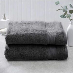 charisma 100% hygro cotton 2-piece bath sheet set - gray