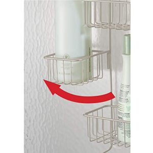 iDesign The Metalo Collection Over-The-Door Hanging Shower Caddy Organizer, 22.7" x 10.5" x 8.2", Satin