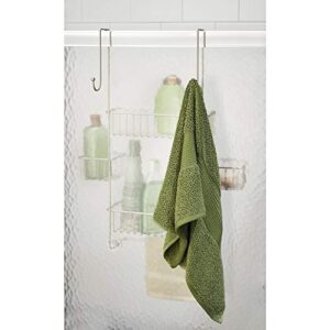 iDesign The Metalo Collection Over-The-Door Hanging Shower Caddy Organizer, 22.7" x 10.5" x 8.2", Satin