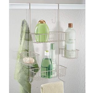 iDesign The Metalo Collection Over-The-Door Hanging Shower Caddy Organizer, 22.7" x 10.5" x 8.2", Satin