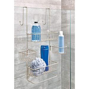 iDesign The Metalo Collection Over-The-Door Hanging Shower Caddy Organizer, 22.7" x 10.5" x 8.2", Satin