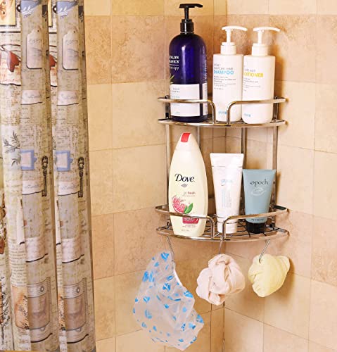 Simple Houseware Large Hanging Shower Caddy + Adhesive Corner Shower Caddy